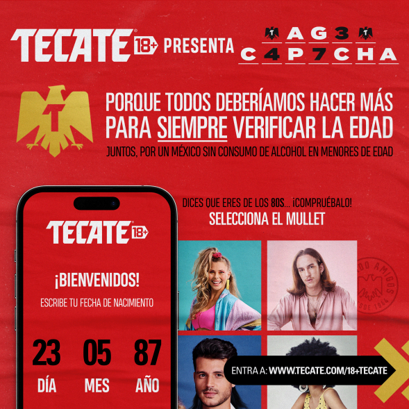 Presenta TECATE® innovador filtro de verificación de edad en su página web, como parte de su iniciativa TECATE® 18+